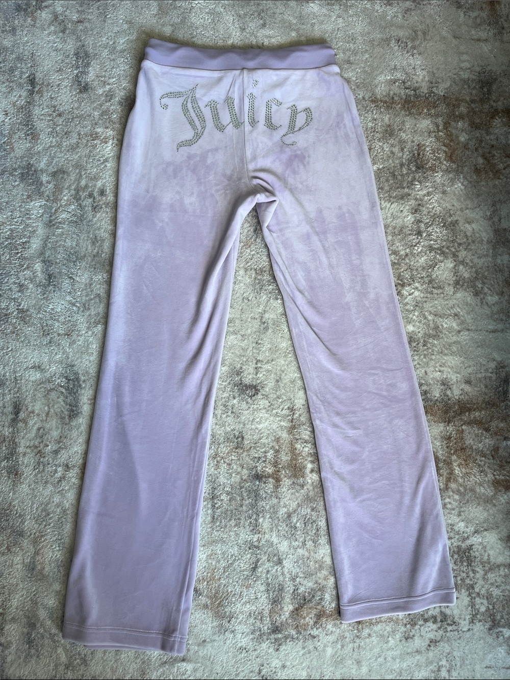 Juicy Couture Lilac Velour Rhinestone Logo Joggers